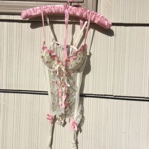 embroidered corset bra top